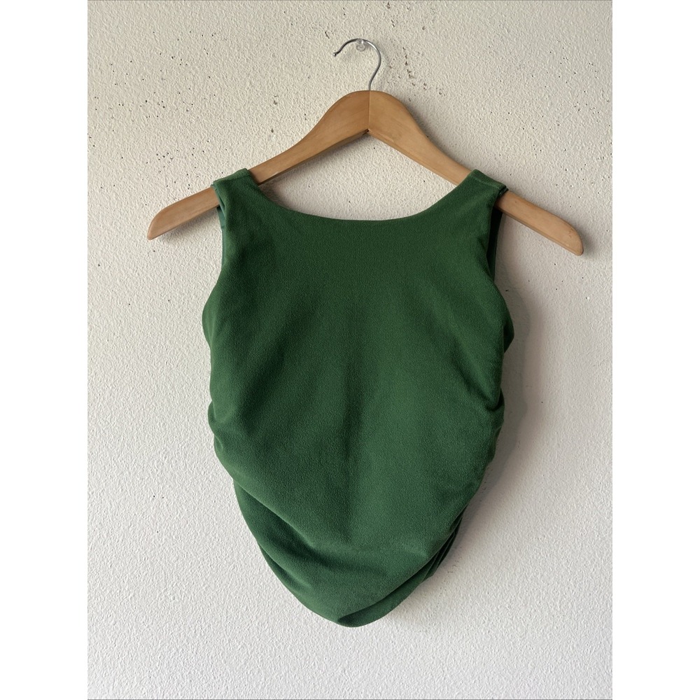 Albion  Tankini Green Crop Ruched Top Size XS Swim Beach Vacation Resort